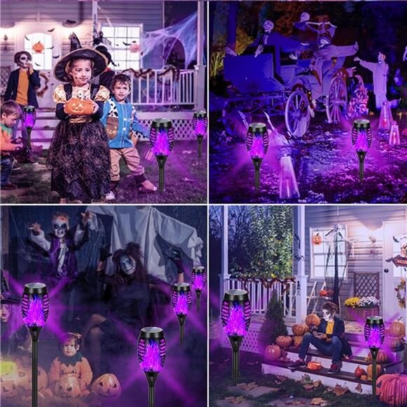 Solar Lights Outdoor Waterproof Purple Halloween Decorations - Picture 2 of 6